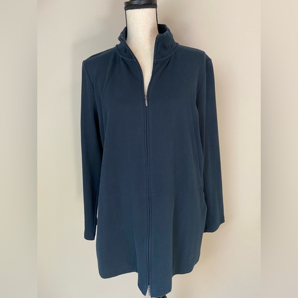 J. Jill Pure Jill Knit Zippered Jacket | Women's Sz L - Picture 1 of 10